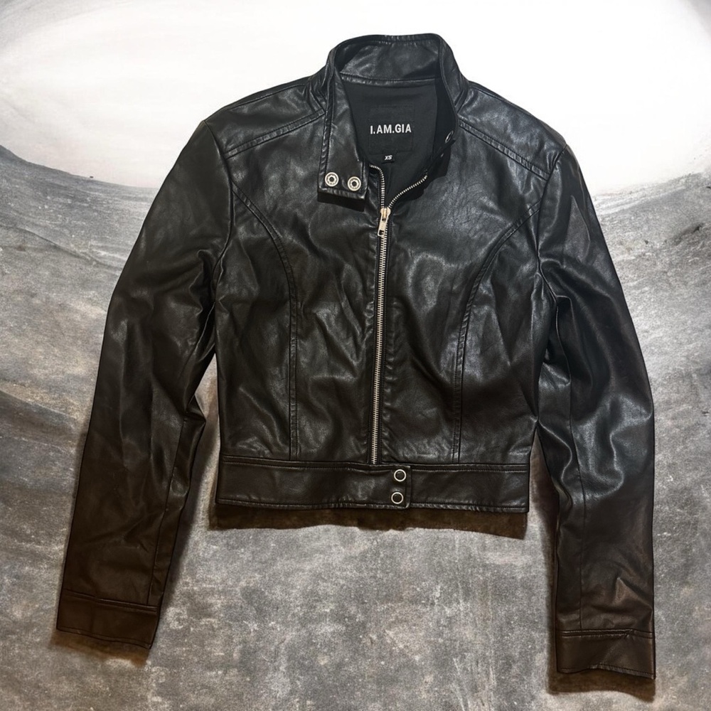 •	I.AM.GIA Black Vegan Leather Biker Jacket XS | MSRP $120
